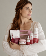 Kit Necessaire - Espuma de Higiene Íntima, Argila Verde, Esfoliante, Óleo Reparador, Creme Hidratante 30ml e Necessaire 