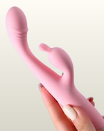 Vibrador Clímax  com Ponta em Formato de Glande com Estimulador Clitoriano