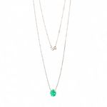 COLAR LONGO SOLITÁRIO ESMERALDA OURO 18K