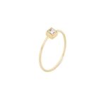 Aliancinha Topázio Branco Ouro 18k