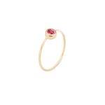 Aliancinha Turmalina Rosa Ouro 18k 