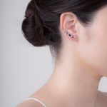 Brinco Earcuff 6 pedras Prata de Lei