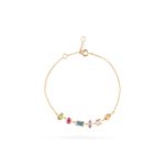 Pulseira 6 pedras Ouro 18k