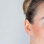 Brinco Stud Ponto De Luz Diamante 5PTS Ouro 18K
