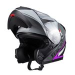 Capacete Texx Escamotiavel Gladiator V3 Makan  Cinza Rosa 