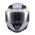 Capacete Texx Escamotiavel Gladiator V3 Makan  Cinza Rosa 
