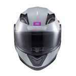 Capacete Texx Escamotiavel Gladiator V3 Makan  Cinza Rosa 