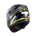 Capacete Texx Escamotiavel Gladiator V3 Makan  Cinza Verde 