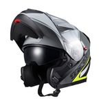 Capacete Texx Escamotiavel Gladiator V3 Makan  Cinza Verde 