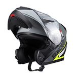 Capacete Texx Escamotiavel Gladiator V3 Makan  Cinza Verde 