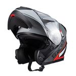 Capacete Texx Escamotiavel Gladiator V3 Makan  Cinza Vermelho 
