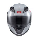 Capacete Texx Escamotiavel Gladiator V3 Makan  Cinza Vermelho 