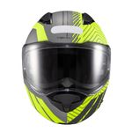 Capacete Texx Escamotiavel Kratos Cyber   Cinza Verde Fosco 