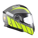 Capacete Texx Escamotiavel Kratos Cyber   Cinza Verde Fosco 