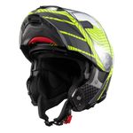 Capacete Texx Escamotiavel Kratos Cyber   Cinza Verde Fosco 