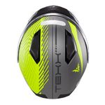 Capacete Texx Escamotiavel Kratos Cyber   Cinza Verde Fosco 