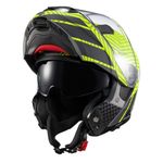 Capacete Texx Escamotiavel Kratos Cyber   Cinza Verde Fosco 