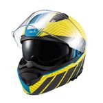 Capacete Texx Escamotiavel Kratos Cyber Azul Verde Fosco 