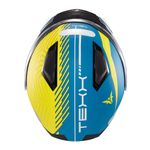 Capacete Texx Escamotiavel Kratos Cyber Azul Verde Fosco 