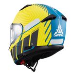 Capacete Texx Escamotiavel Kratos Cyber Azul Verde Fosco 