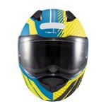 Capacete Texx Escamotiavel Kratos Cyber Azul Verde Fosco 