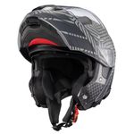 Capacete Texx Escamotiavel Kratos Cyber Cinza Fosco 