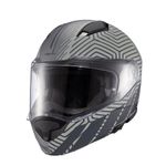 Capacete Texx Escamotiavel Kratos Cyber Cinza Fosco 