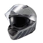 Capacete Texx Escamotiavel Kratos Cyber Cinza Fosco 