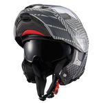 Capacete Texx Escamotiavel Kratos Cyber Cinza Fosco 