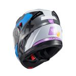 Capacete Texx Escamotiavel Gladiator V3 Reisen  Azul Rosa Branco 