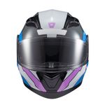 Capacete Texx Escamotiavel Gladiator V3 Reisen  Azul Rosa Branco 