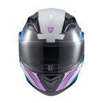 Capacete Texx Escamotiavel Gladiator V3 Reisen  Azul Rosa Branco 