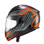 Capacete Texx Escamotiavel Kratos Nomade  Preto Laranja Cinza