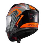 Capacete Texx Escamotiavel Kratos Nomade  Preto Laranja Cinza