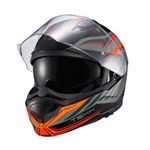 Capacete Texx Escamotiavel Kratos Nomade  Preto Laranja Cinza