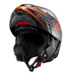Capacete Texx Escamotiavel Kratos Nomade  Preto Laranja Cinza