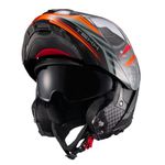 Capacete Texx Escamotiavel Kratos Nomade  Preto Laranja Cinza