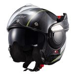 Capacete Texx Escamotiavel Stratos 180 Scratched  Preto verde 
