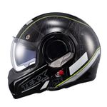 Capacete Texx Escamotiavel Stratos 180 Scratched  Preto verde 