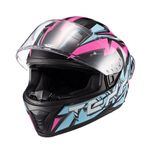 Capacete Texx Fechado Raptor Genesis Azul Rosa Branco