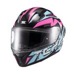 Capacete Texx Fechado Raptor Genesis Azul Rosa Branco