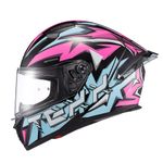 Capacete Texx Fechado Raptor Genesis Azul Rosa Branco