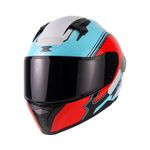Capacete Texx Fechado Raptor Hornet Azul Vermelho Branco 