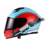 Capacete Texx Fechado Raptor Hornet Azul Vermelho Branco 