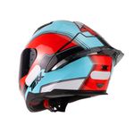 Capacete Texx Fechado Raptor Hornet Azul Vermelho Branco 