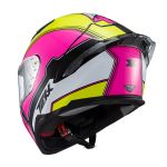 Capacete Texx Fechado Raptor Hornet Verde Rosa Branco
