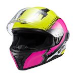 Capacete Texx Fechado Raptor Hornet Verde Rosa Branco