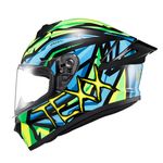 Capacete Texx Fechado Spihe Maasai Verde Azul