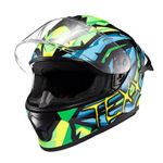Capacete Texx Fechado Spihe Maasai Verde Azul
