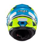 Capacete Texx Fechado Wing Superstar  Azul verde branco 